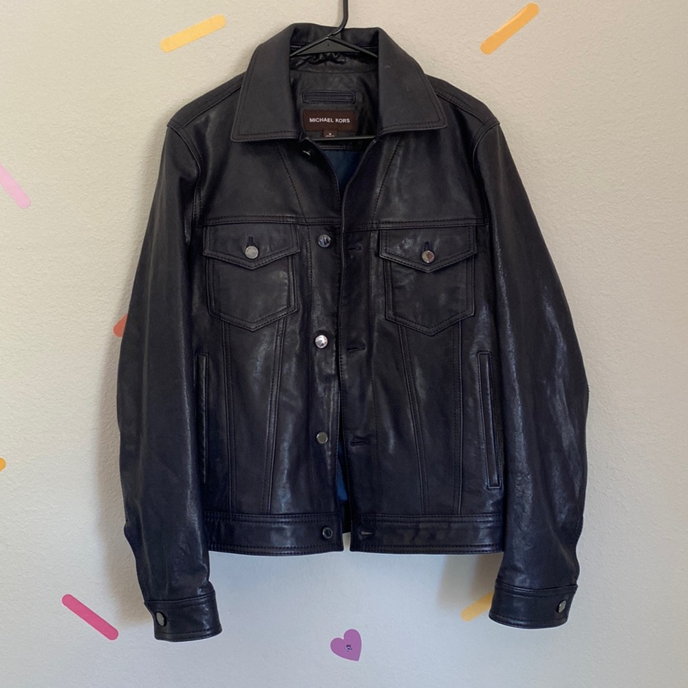 Michael Kors Leather Jacket - Jean Jacket Styling